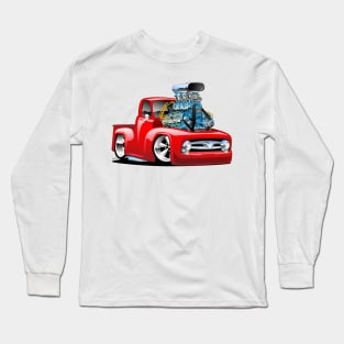 American Classic Hot Rod Pickup Truck Cartoon Long Sleeve T-Shirt